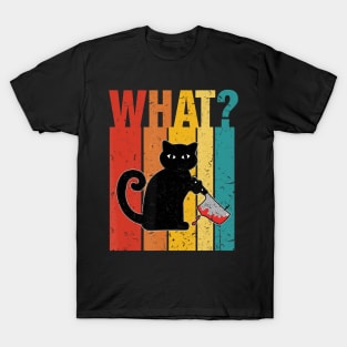 What murderous cat holding knife halloween costume gift T-Shirt